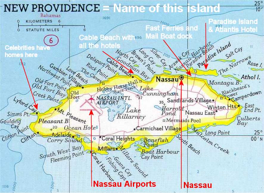 Carte de nassau bahamas