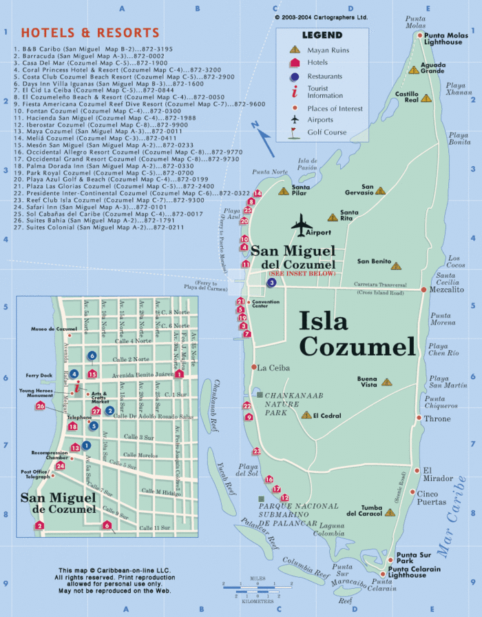 Isla cozumel map thumb
