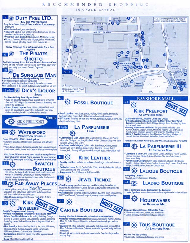 grand cayman carnival port map