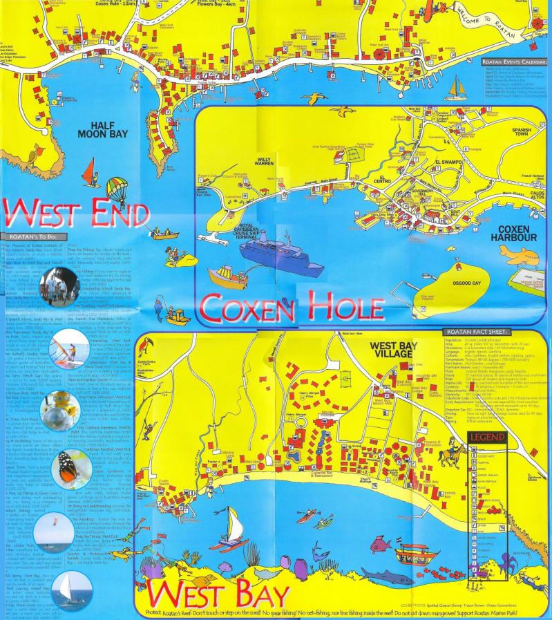 Roatan map by area
