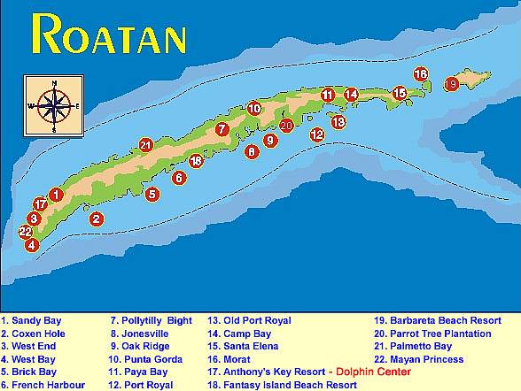 Roatan map