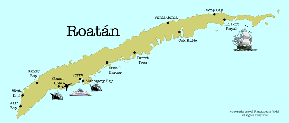 Roatan map